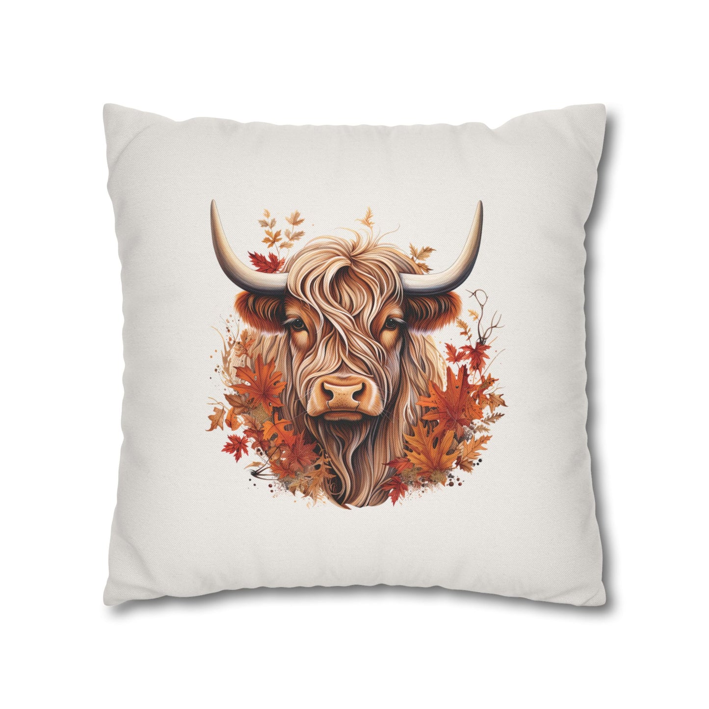 Fall Highland Cow Pillow Cover