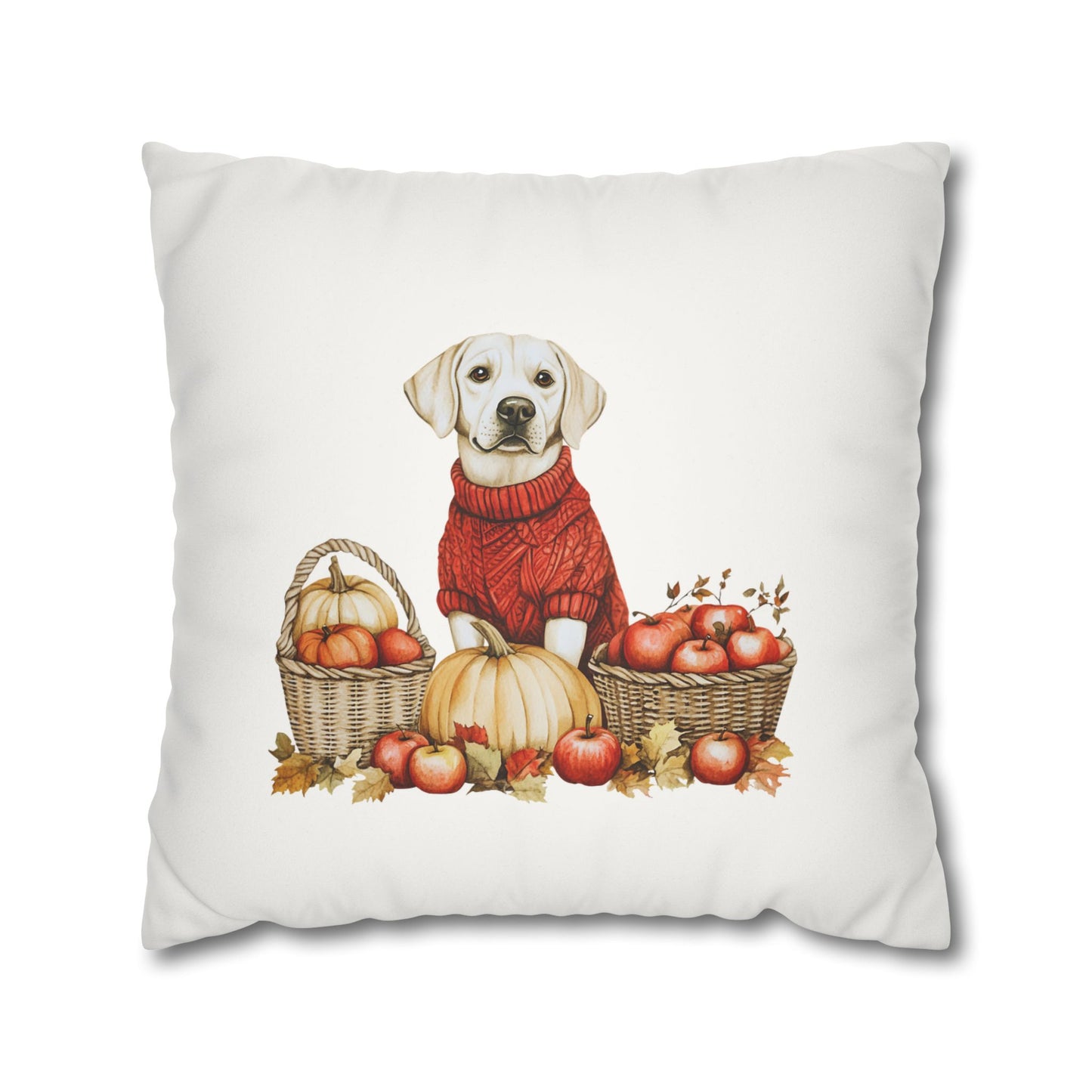 Premium Faux Suede Labrador Retriever Harvest Pillow Cover