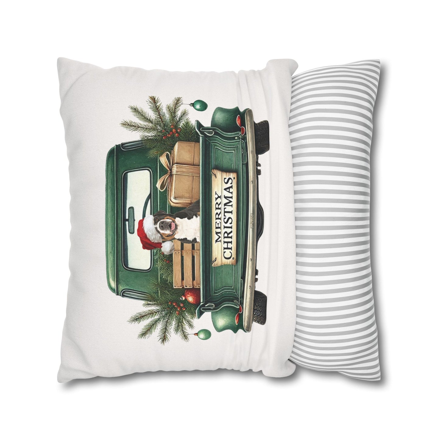 Christmas Truck Swissy Pillow Cover, Double Sided Print