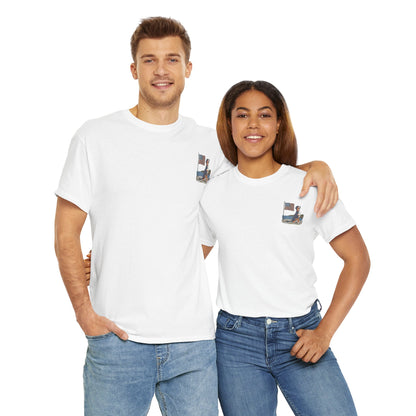 Double Sided Version of our 2025 New Summer Swissy Unisex Tshirt, Greater Swiss Mountain Dog Patriotic Flag Shirt, Cartoon Swissy Character