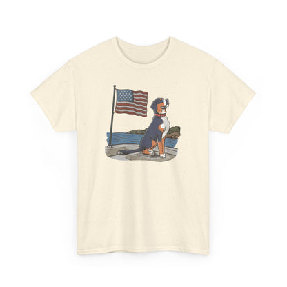 2025 New Summer Swissy Unisex Tshirt, Greater Swiss Mountain Dog Patriotic Flag Shirt, Cartoon Swissy Character