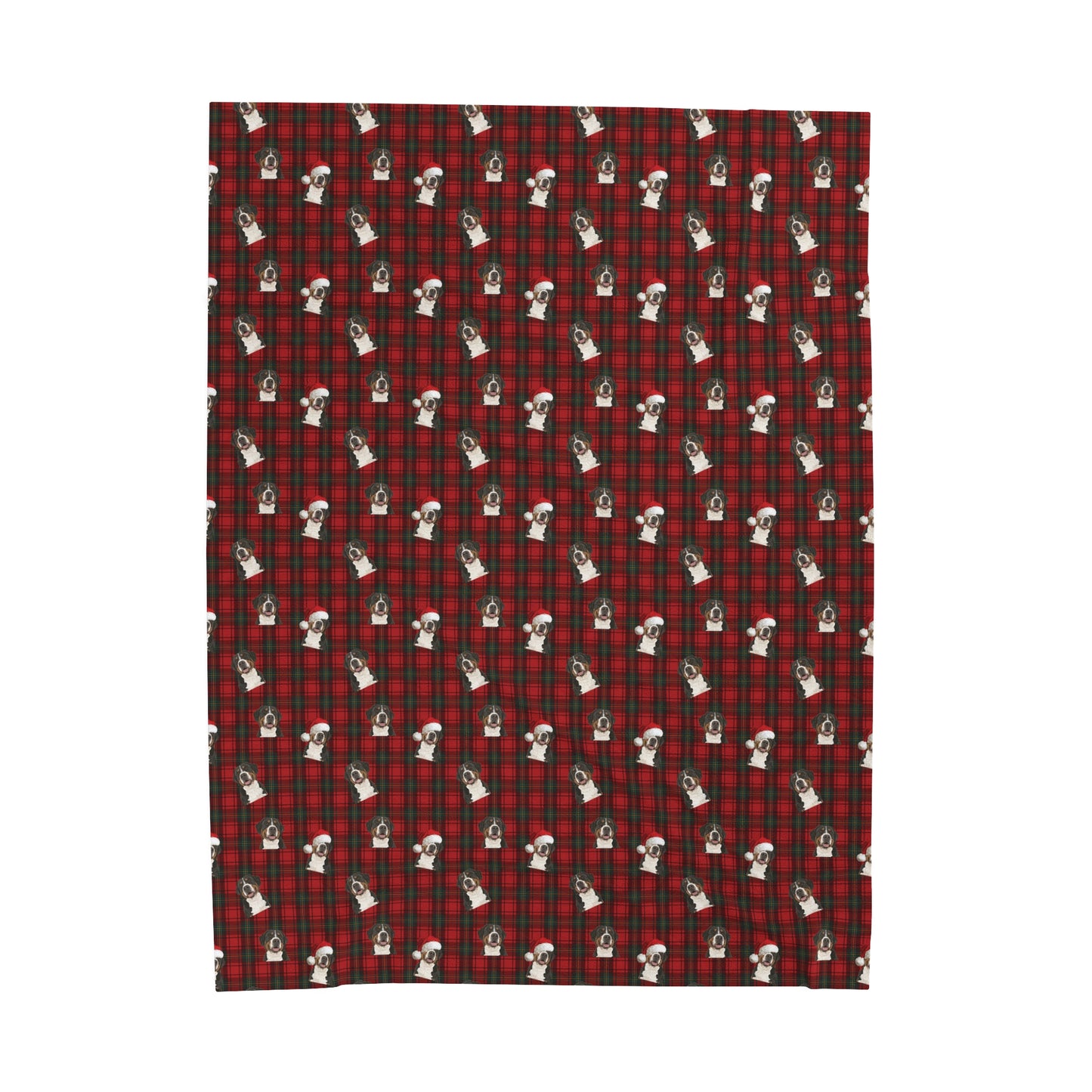 Swissy Funny Christmas Plaid Velveteen Plush Blanket