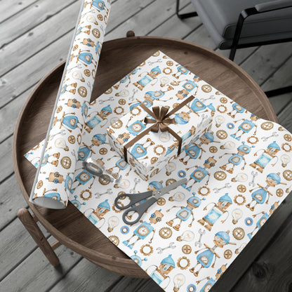 Robots Theme Kids Birthday Gift Wrap
