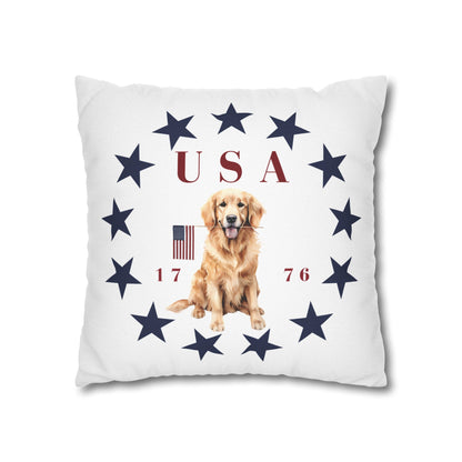 Double Sided Patriotic Golden Retriever Dog with 2 Different Summer Graphics