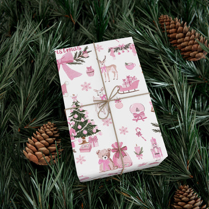 Pink Christmas Wrapping Paper