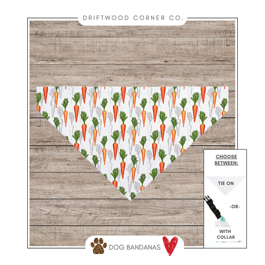 Easter Carrots with Shadow Sketch Dog Bandana