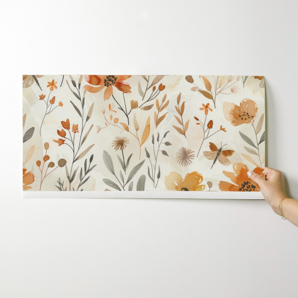 Harvest Wildflowers Wallpaper, Watercolor
