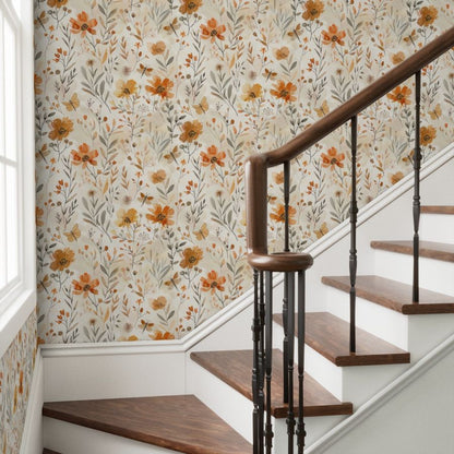 Harvest Wildflowers Wallpaper, Watercolor