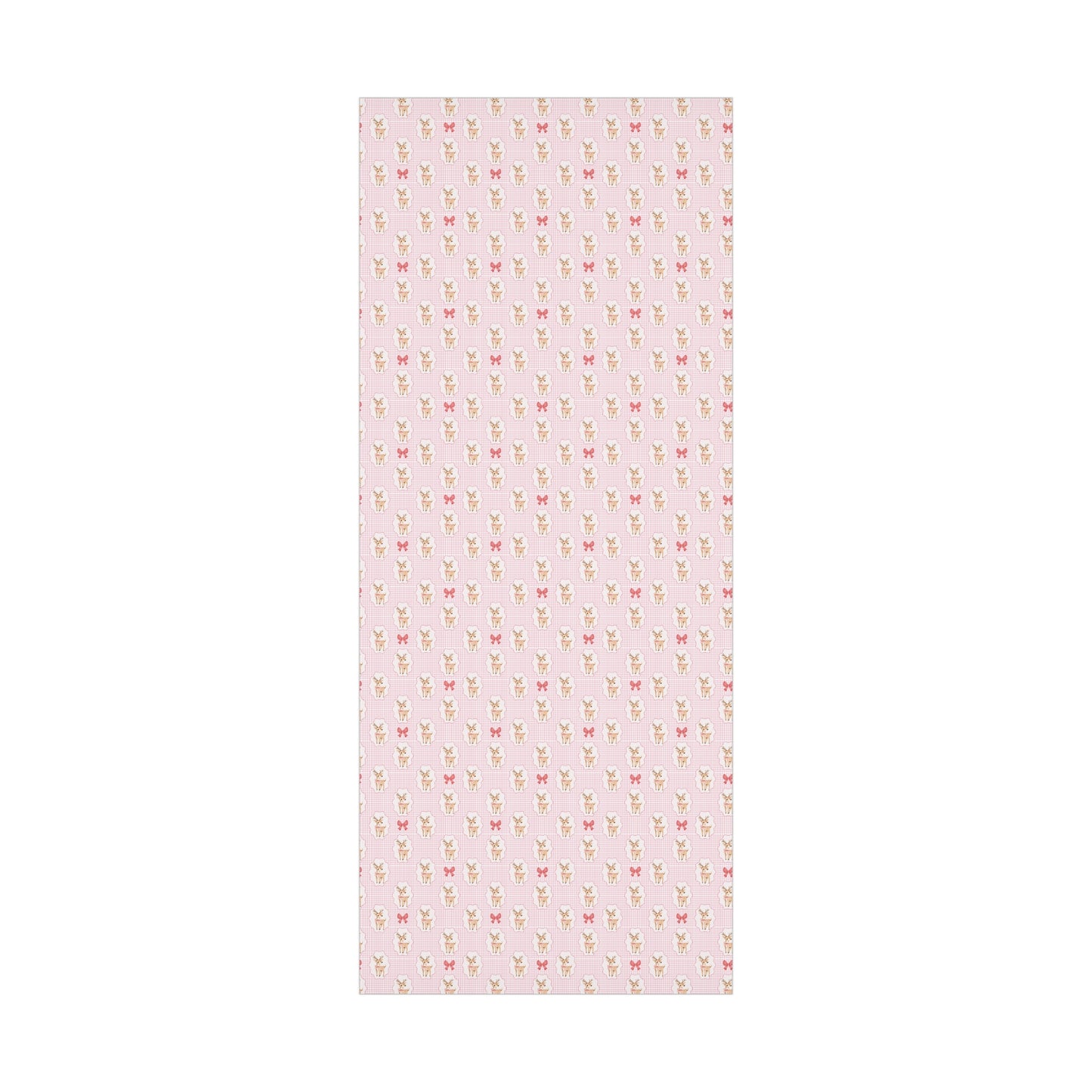 Pink Reindeer Little Girl Christmas Wrapping Paper, Merry Christmas Wrapping Paper, Vintage Gift Wrap, Christmas gift wrap