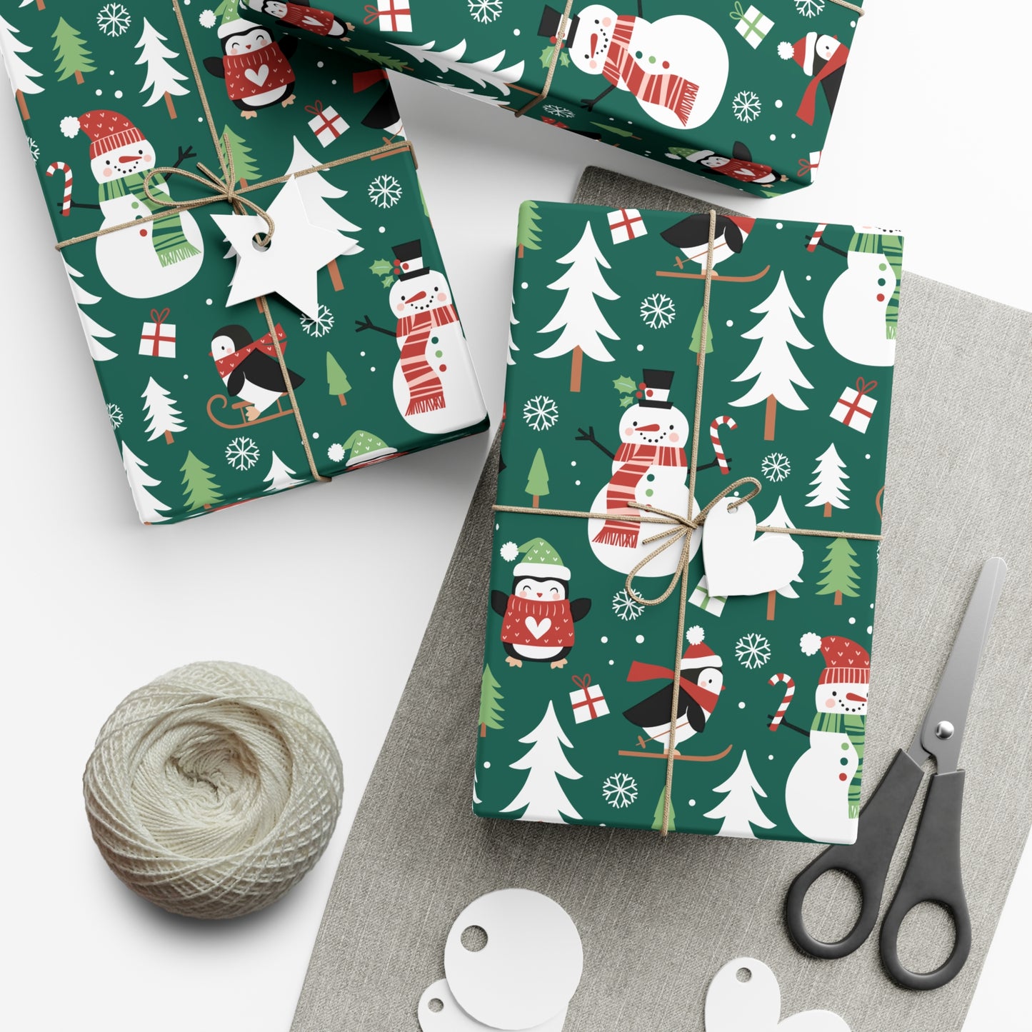 Penguin & Snowman Fun Christmas Gift Wrap, Christmas Wrapping Paper, Christmas Snow Gift Wrap, Wrapping, Christmas Gifts