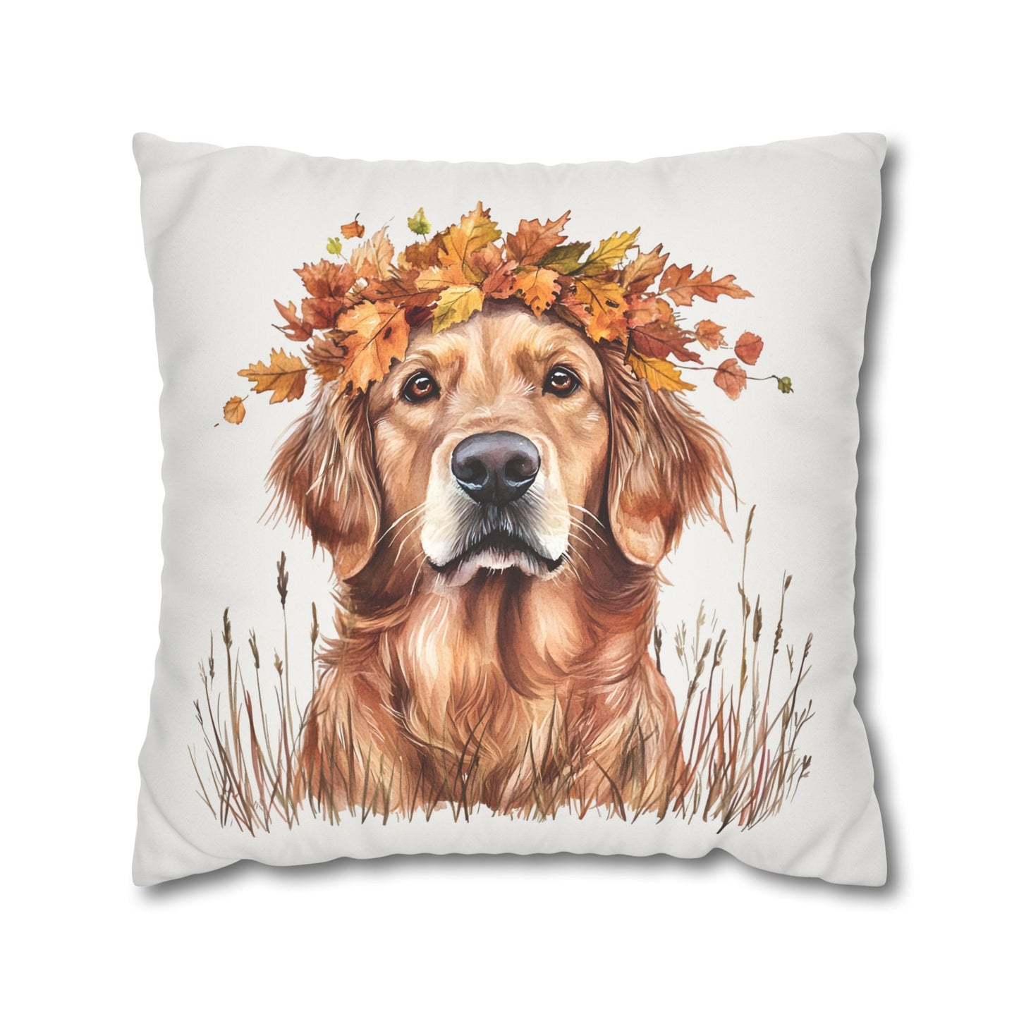 Premium Faux Suede Golden Retriever Pillow Cover