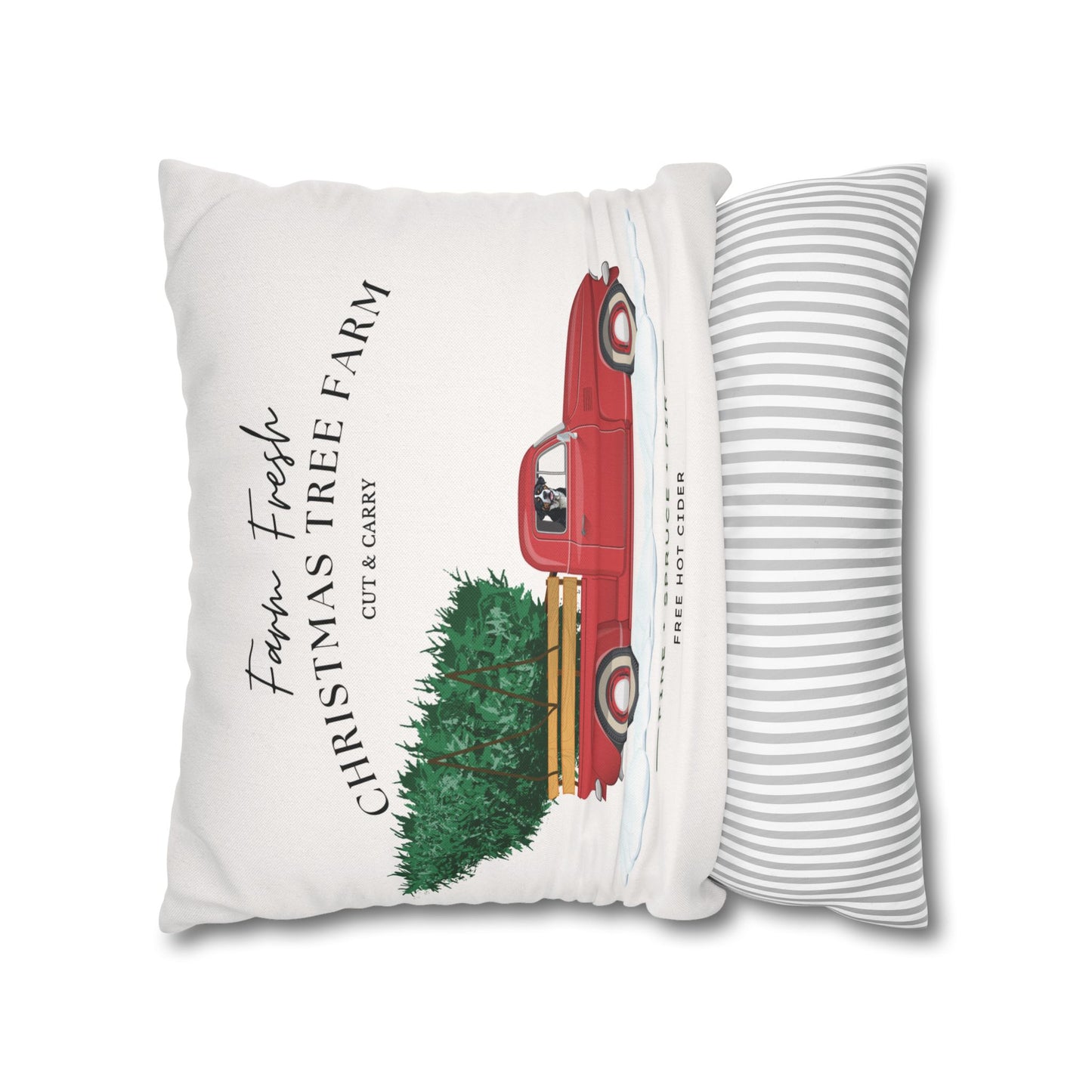 Christmas Swissy Tree Farm Pillow Cover, Double Sided Print