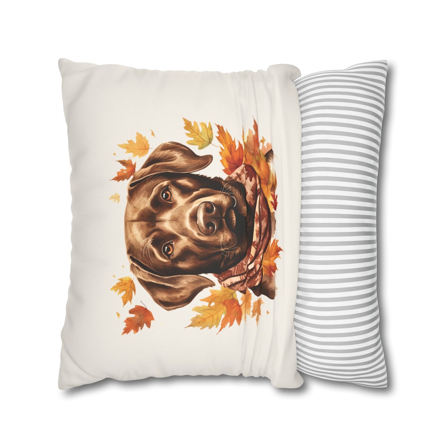 Premium "Faux Suede" Fall Chocolate Labrador Pillow Cover