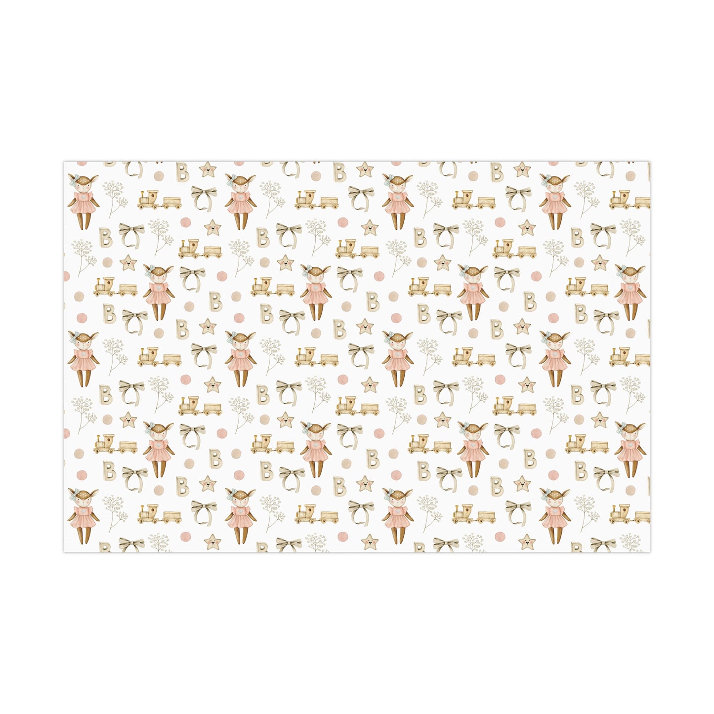 Baby Girl Woodland Wrapping Paper