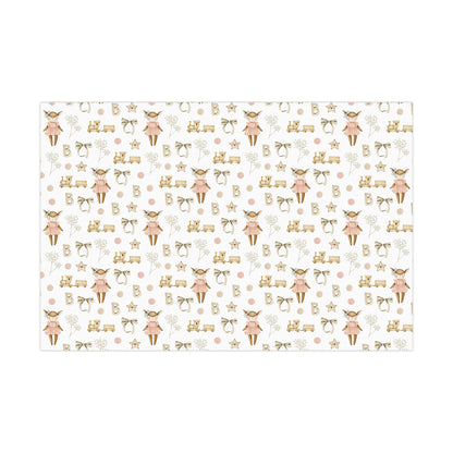 Baby Girl Woodland Wrapping Paper