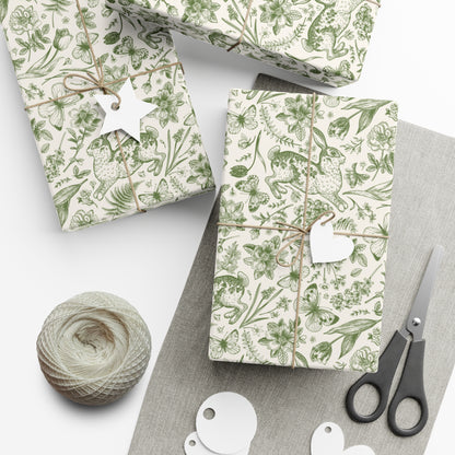 French Green Toile Easter Wrapping Paper, Adorable Bunnies Gift Wrap, Wrapping Paper, Easter Gift, Easter Basket, Easter Rabbit