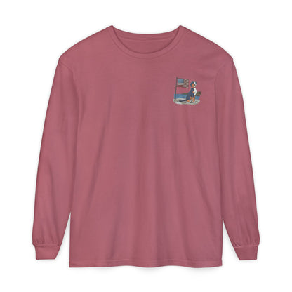 2025 New Summer Swissy Unisex *Long Sleeve* Comfort Colors Brand Shirt, Greater Swiss Mountain Dog Flag Shirt, Cartoon Swissy Character