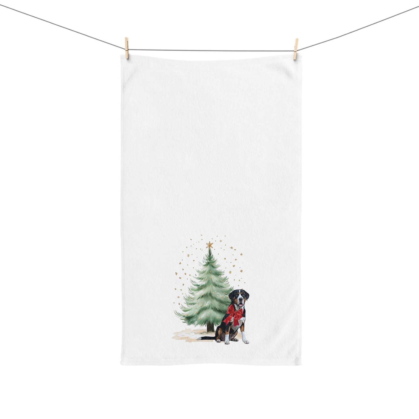 Swissy Christmas Hand Towel, Kitchen or Bath