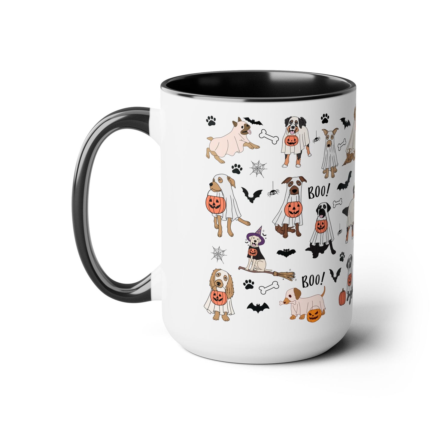 Halloween Spooky Dog Two-Tone Ceramic Coffee Mug