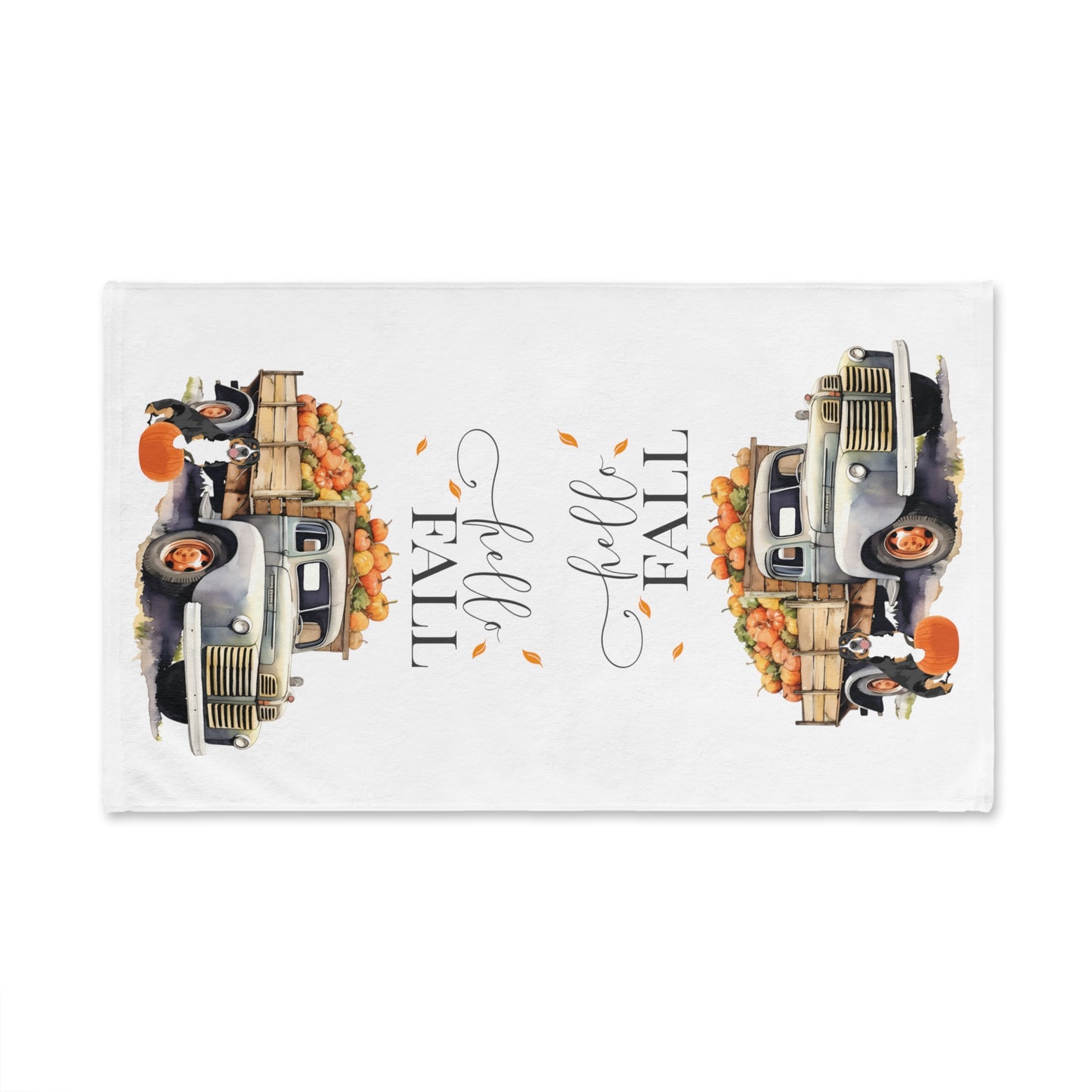 Hello Fall Swissy with Pumpkin Kitchen Towel