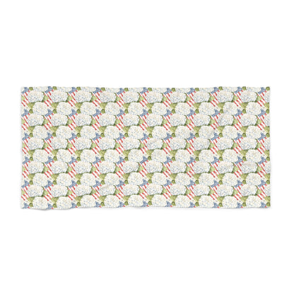 Patriotic Summer Hydrangea Bath & Beach Towel