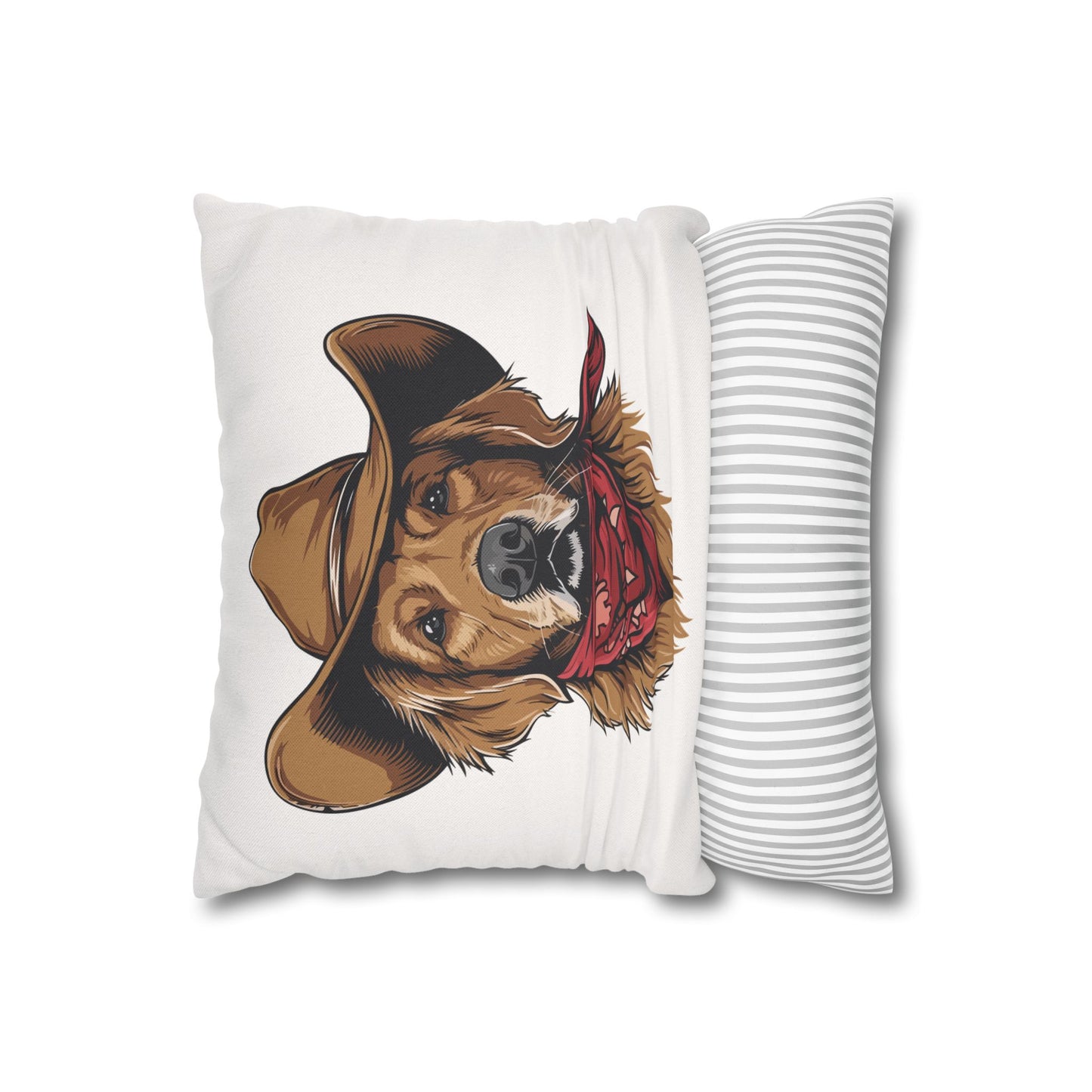 Golden Retriever, Western Cowboy, Double Sided Pillow Cover