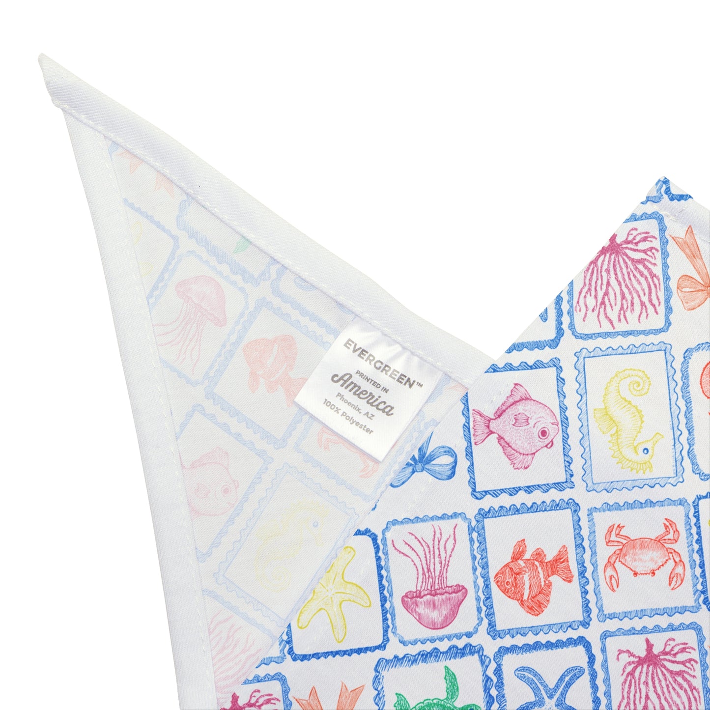 Hand Sketched Summer Line Art Dog Bandana, Summer Dog Apparel, Summer Dog, Nautical Beach Dog Bandana