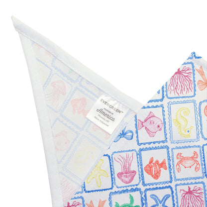 Hand Sketched Summer Line Art Dog Bandana, Summer Dog Apparel, Summer Dog, Nautical Beach Dog Bandana