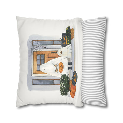 Premium Faux Suede Halloween Spooky Dog Pillow Cover