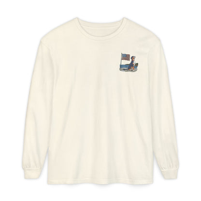 2025 New Summer Swissy Unisex *Long Sleeve* Comfort Colors Brand Shirt, Greater Swiss Mountain Dog Flag Shirt, Cartoon Swissy Character
