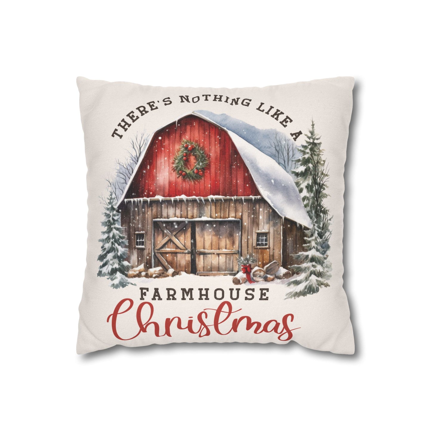 Farmhouse Christmas Throw Pillow Cover