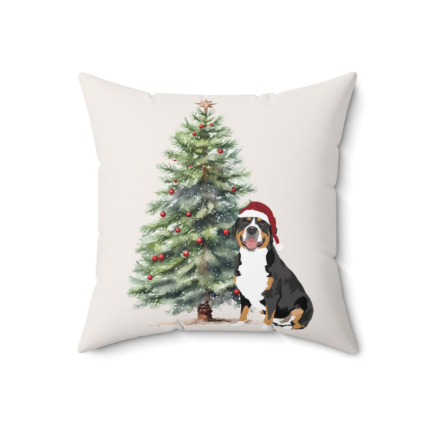 Swissy Double Sided, 2 Different Christmas designs, Throw Pillow, GSMD Christmas, Greater Swiss Mountain Dog Christmas Decor