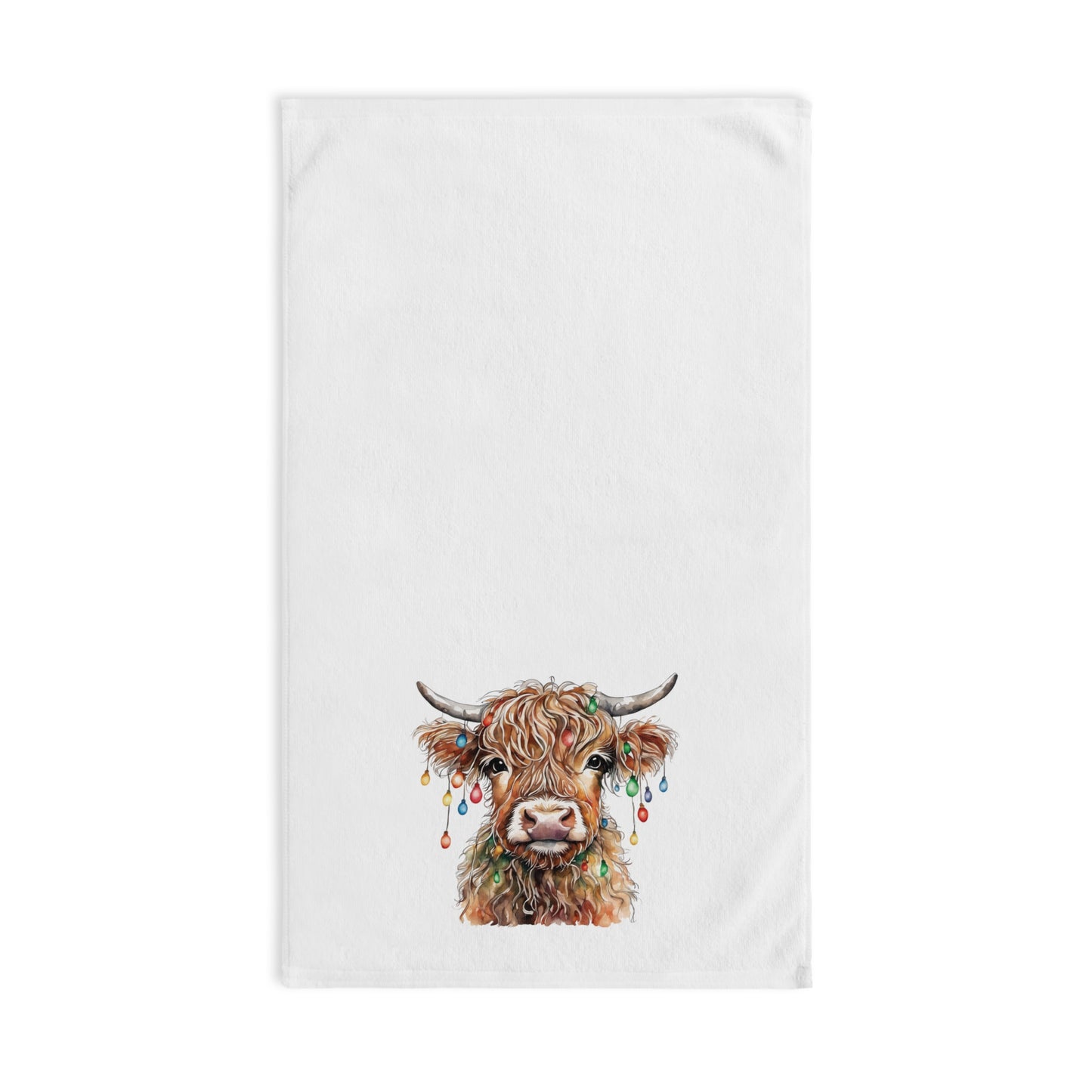 Highland Cow Christmas Hand Towel