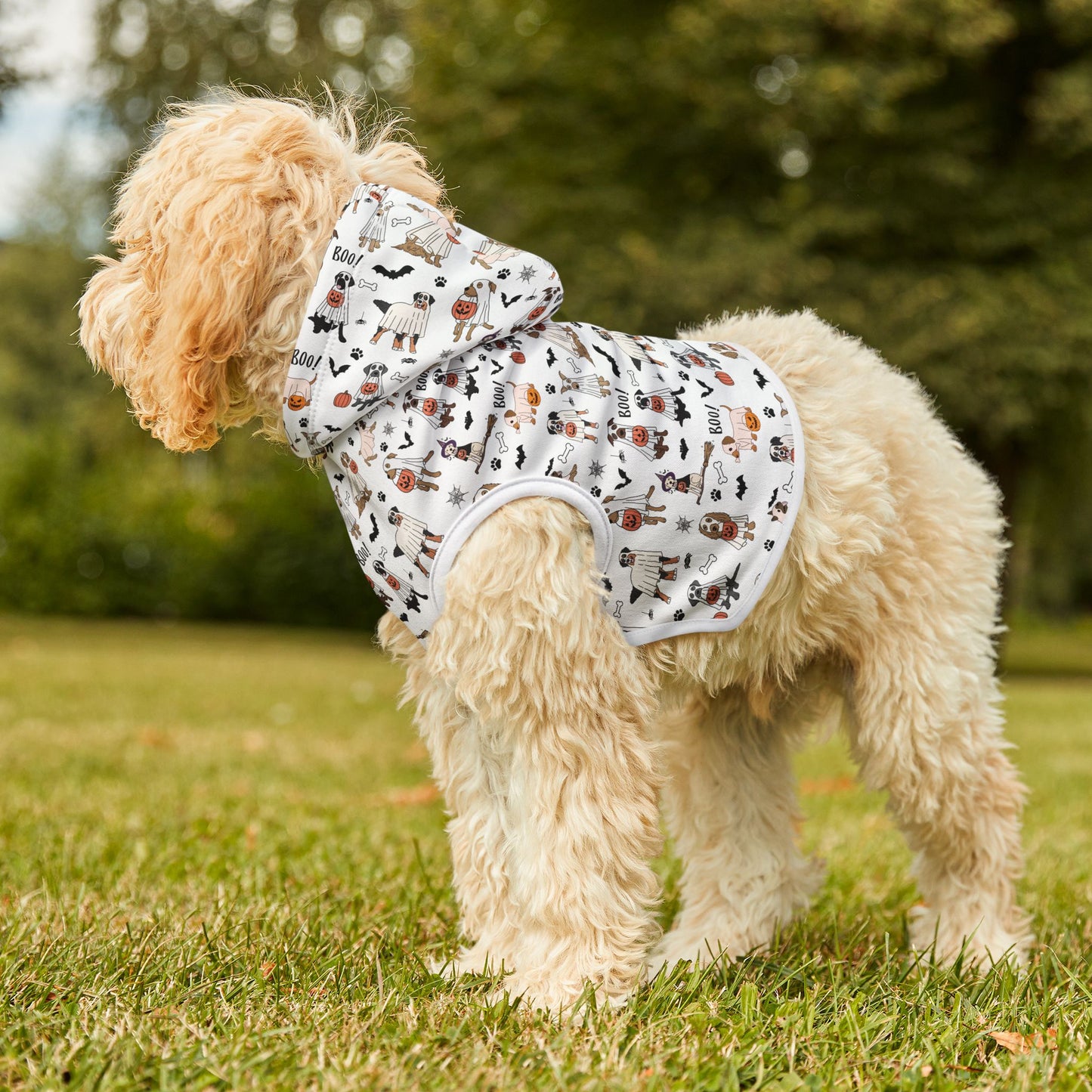 Halloween Dog Hoodie, Spooky Dogs Halloween Pattern, Costume Dog Hoodie, Halloween Costume for Dogs