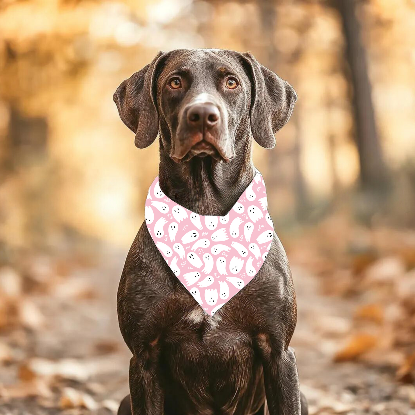Pink Ghosts Halloween Dog Bandana