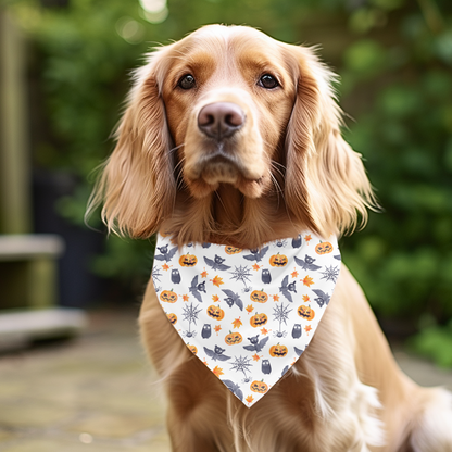 Halloween Bats and Pumpkins Dog Bandana