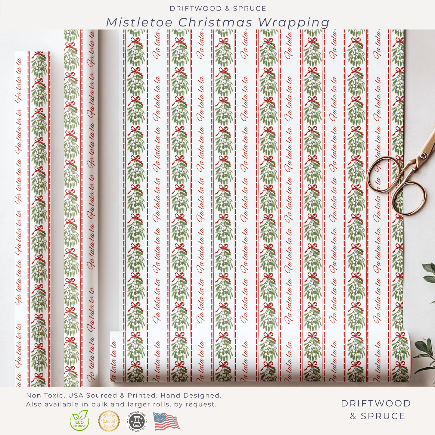 Christmas Mistletoe Wrapping paper