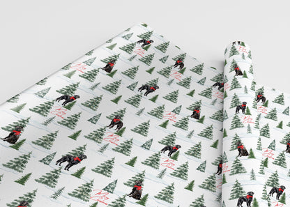 Flat Coated Labrador Retriever Christmas Wrapping