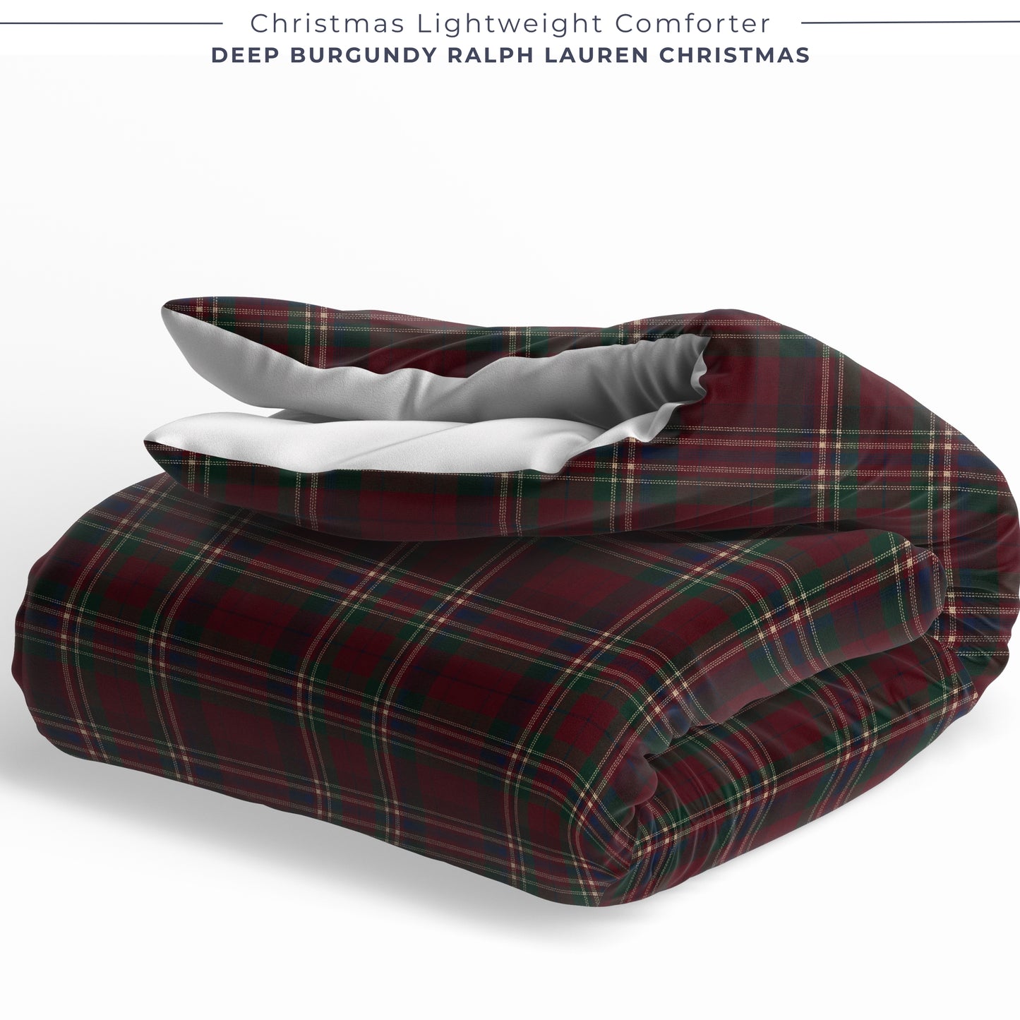 Ralph Lauren Deep Burgundy Christmas Tartan Comforter