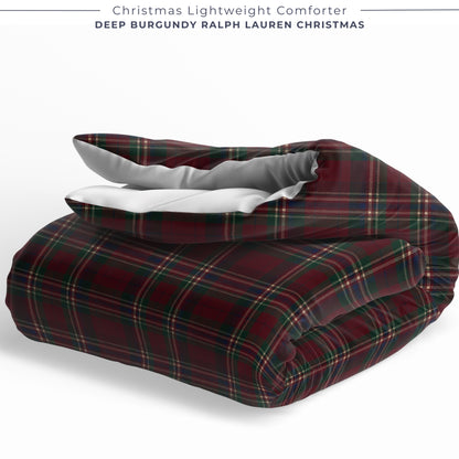 Ralph Lauren Deep Burgundy Christmas Tartan Comforter