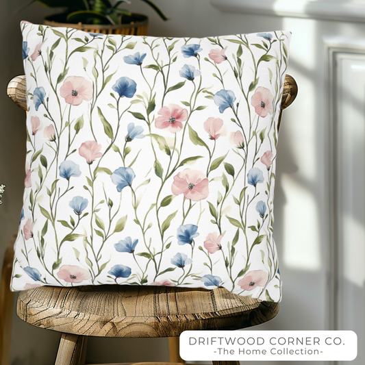 Spring Floral Throw Pillow Cover