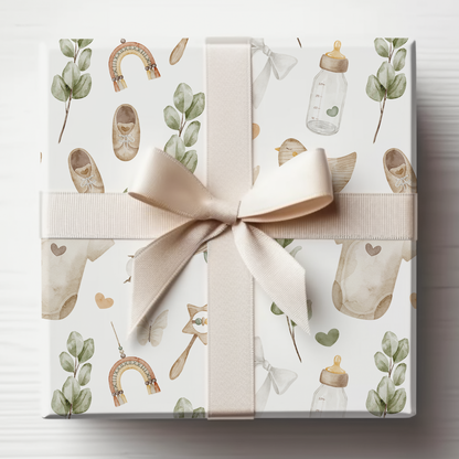 Boho Neutral Baby Shower Wrapping Paper, Baby Shower Wrapping Paper, Baby Shower Gift, Baby boy, Baby Girl, Baby Shower