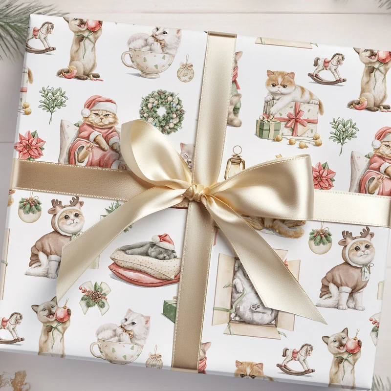 Christmas Cats Gift Wrap