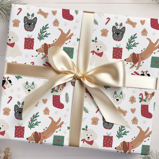 Christmas Dogs Gift Wrap