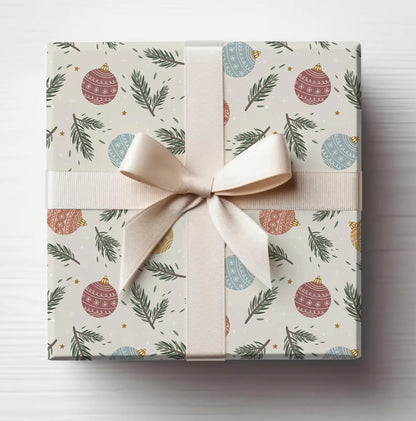 Classic Christmas Ornaments Gift Wrap, Christmas Wrapping Paper, Christmas Ornament Gift Wrap, Wrapping, Christmas Gifts, Vintage Christmas