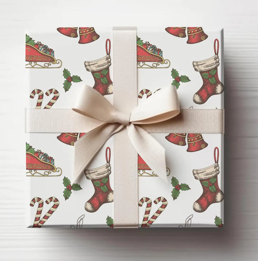 Vintage Retro Christmas Gift Wrap