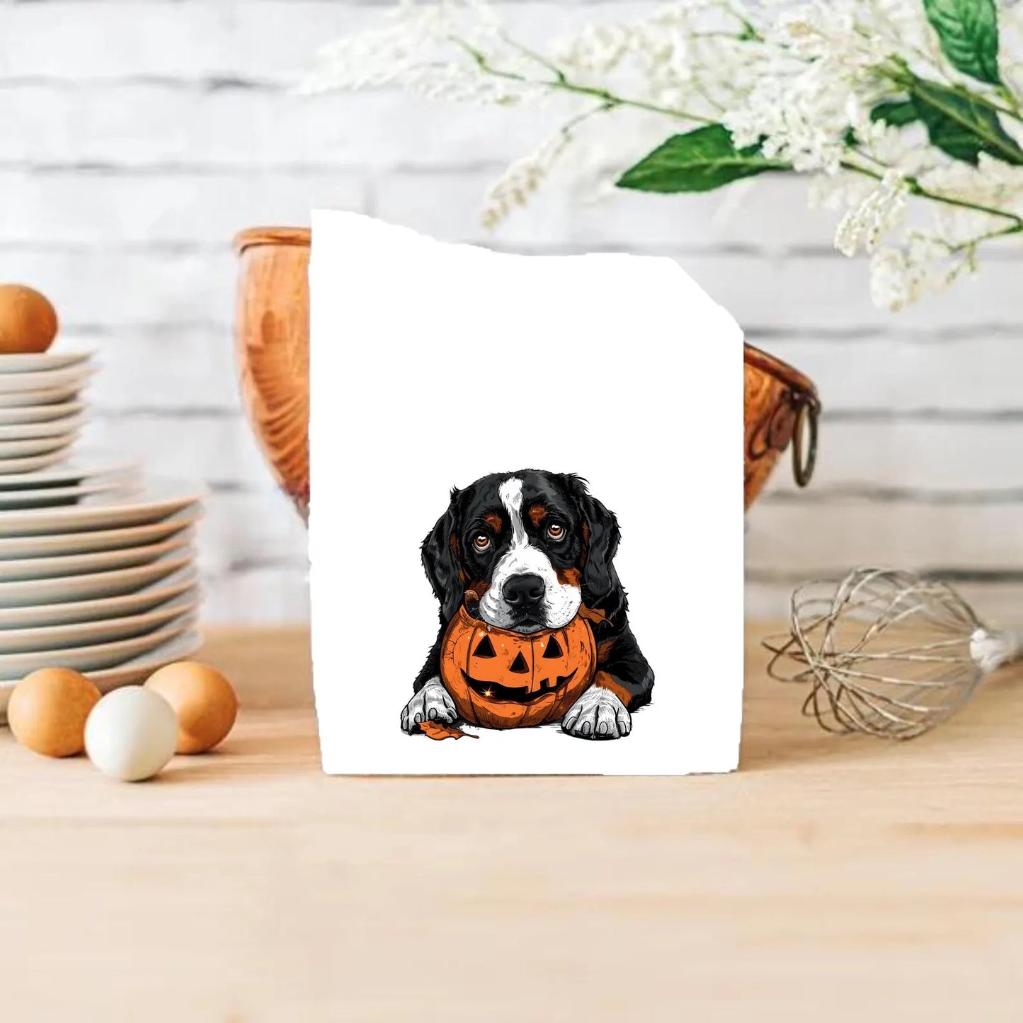 Greater Swiss Mountain Dog Halloween Hand Towel