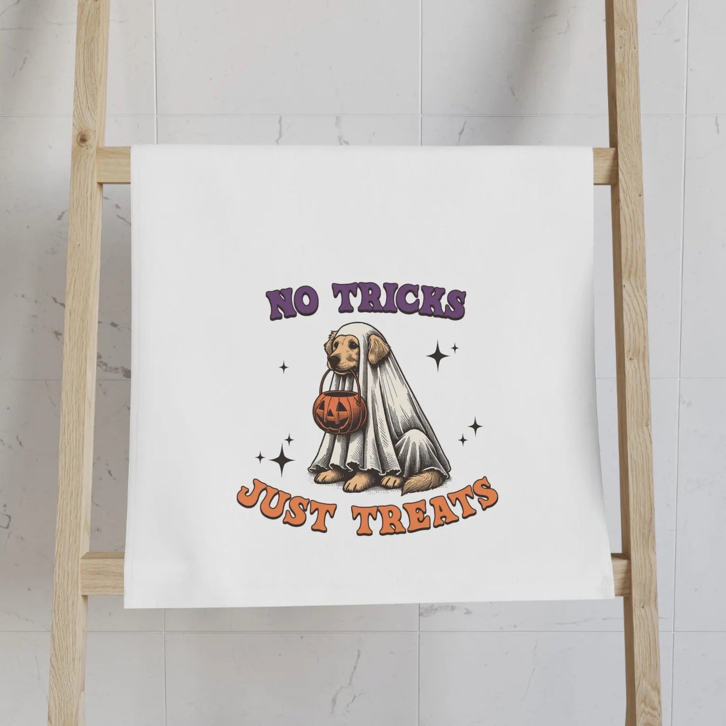 Funny Dog Trick or Treat Hand Towel