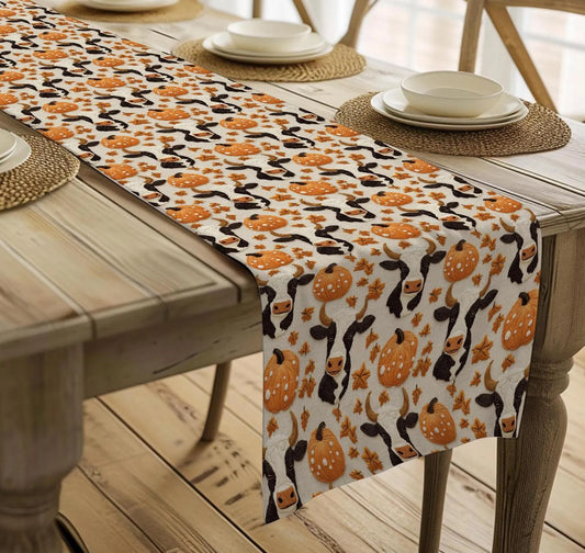 Fall Cows Table Runner