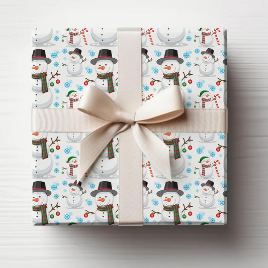 Snowman Christmas Gift Wrap, Christmas Wrapping Paper, Christmas Snow Gift Wrap, Wrapping, Christmas Gifts